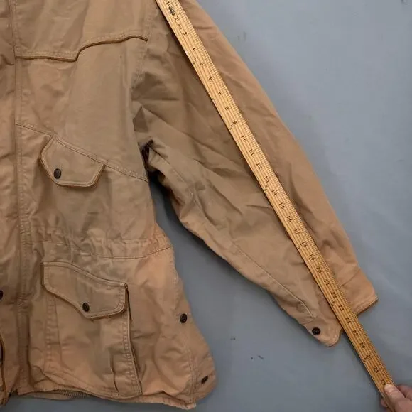 VTG Outback Field Jacket Lg Tan Canvas Western Ranch Barn Coat Distressed Rugged - Picture 12 of 16